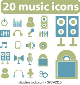 20 music icons. vector