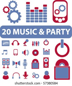 20 music & party signs. vector