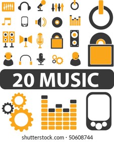 20 signos musicales. vector