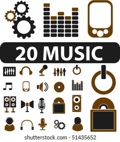 20 signos musicales. vector