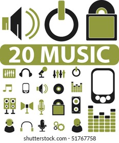 20 signos musicales. vector
