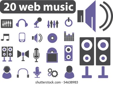 20 signos musicales. vector