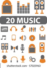 20 signos musicales. vector