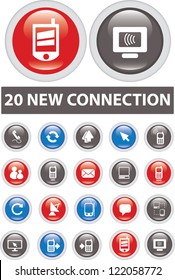 20 new connection icons set, vector
