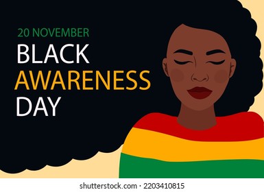 20 November Black Awareness Day  Vector Banner