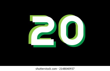 20 Number New Green White Nature Logo