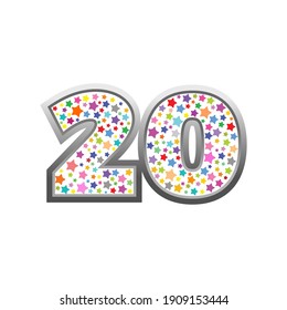 20 numbers logo design for celebration