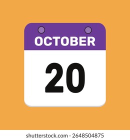 20 october calender icon text page monthly web design.