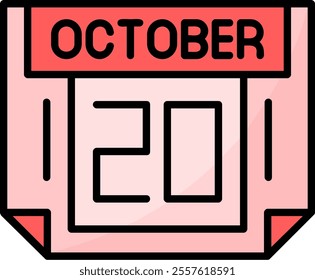 20 October Filled Style Icon Design