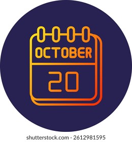 20 October Line Circle Gradient Style