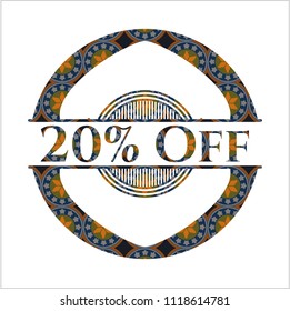 20% Off arabesque emblem. arabic decoration.