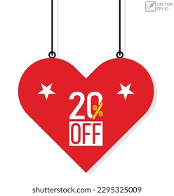 20 % Rabatt auf Bannerdesign. 20 % Rabatt auf das Symbol. Flache Vektorgrafik.