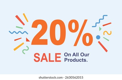 20 % de réduction sur la Bannière. Super remise. Offre spéciale pour les promotions à prix réduit. 20% de réduction. illustration vectorielle de la template de bannière