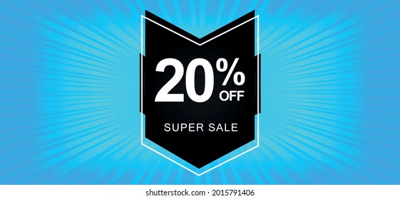 20 Off Blue Banner Twenty Percent Stock Vector (Royalty Free ...