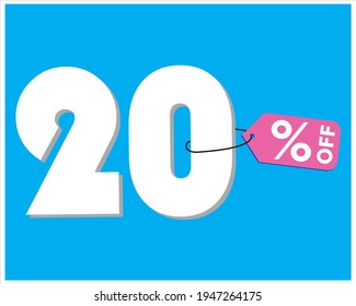 20 off discount card blue white