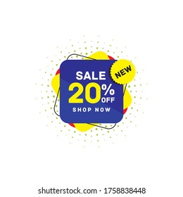 20% OFF Discount Sticker. Sale Tag Isolated Vector Illustration. Discount Offer Price Label, Vector Price Discount Symbol.