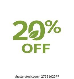 20% off ECO vector
Vector percentage discount sale on a white background