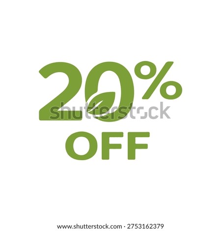 20% off ECO vector
Vector percentage discount sale on a white background