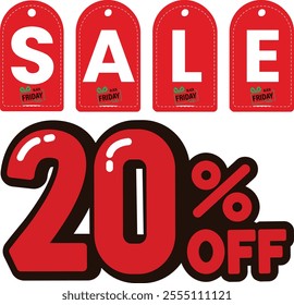 20% off Flash sale banner Vector illustration for shopping day promotion,