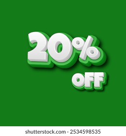 20% off flash venda, mega venda 3D Ilustração, Melhor Design para publicidade em mídia social, marketing e desenvolvimento de negócios.eps