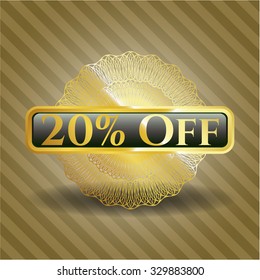20% Off gold emblem