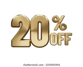 20% off gold text effect