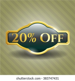 20% Off golden emblem