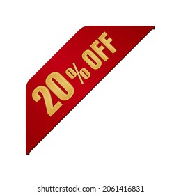 20% off icon illustration for ecommerce site etc. ( corner ribbon )