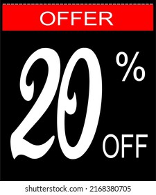 Afiche de oferta 20% fuera de oferta para ser utilizado en la tienda