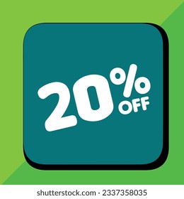 20% off per cent, percentage number in a colored circle, promotion, big sale, colorful background
