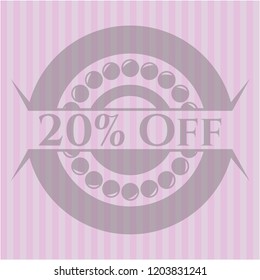 20% Off pink emblem. Vintage.