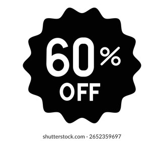 20% OFF Promotional Badge Graphic for Sales and Discount Badge, Vector EPS File.