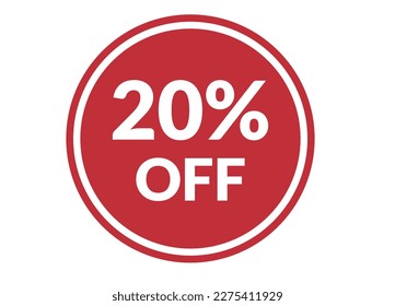 20% de la ilustración vectorial de diseño de banner rojo