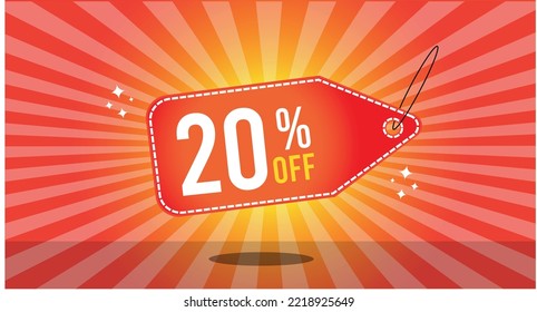 
20% off red discount tag