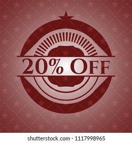 20% Off red emblem. Retro