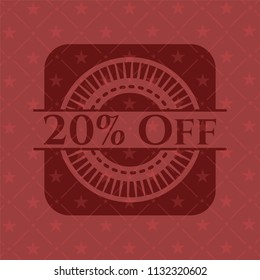 20% Off red emblem. Retro