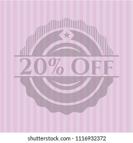 20% Off retro pink emblem