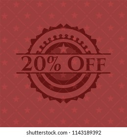 20% Off retro red emblem