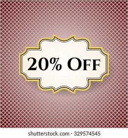 20% de tarjeta o cartel de estilo retro