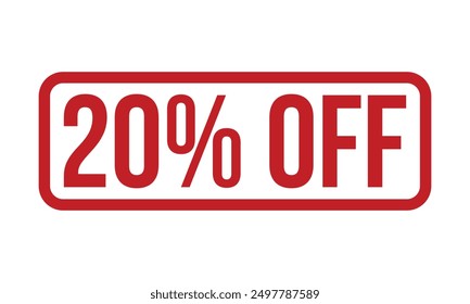 20 % Rabatt auf Gummistempel. Rot 20% Rabatt Rubber Grunge Stempel Siegel Vektorgrafik - Vektor