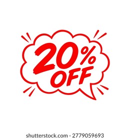 20% off sale Comic bubble
Vector discount on a white background