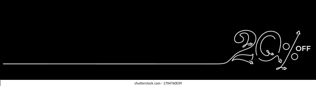 20% OFF Sale Discount Banner. Discount offer price tag.  Vector Modern Sticker Illustration.
