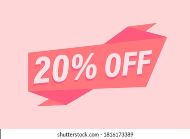 20% OFF Sale Discount Banner. Discount offer price tag. 20% OFF Special offer