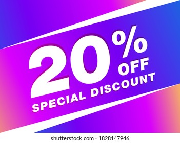 20% OFF Sale Discount Banner. Discount offer price tag. 20% OFF Special Discount offer