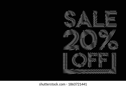 20% OFF Sale Discount Banner. Discount offer price tag.  Vector Modern Sticker Illustration.