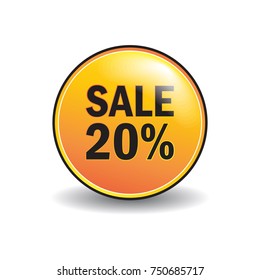 20% OFF Sale Discount Banner. Discount offer price tag. Special offer sale red label. Vector Modern Sticker Illustration