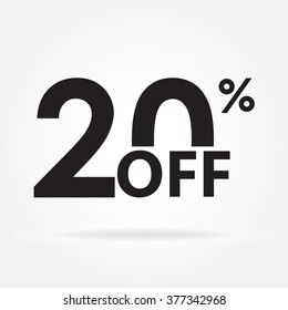 20% off. Sale and discount price sign or icon. Sales design template. Shopping and low price symbol. Vector illustration.