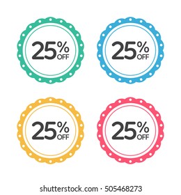 20% off. Sale and discount price badge sticker.