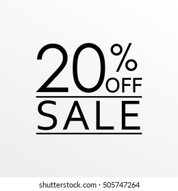 20% off. Sale and discount price icon. Sales tag design template. Vector illustration.