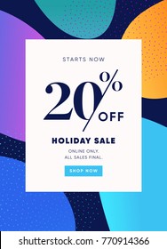 20% OFF Venda. Desconto Oferta Especial Promoção Anúncio. Promoção de desconto. Oferta de desconto de venda.